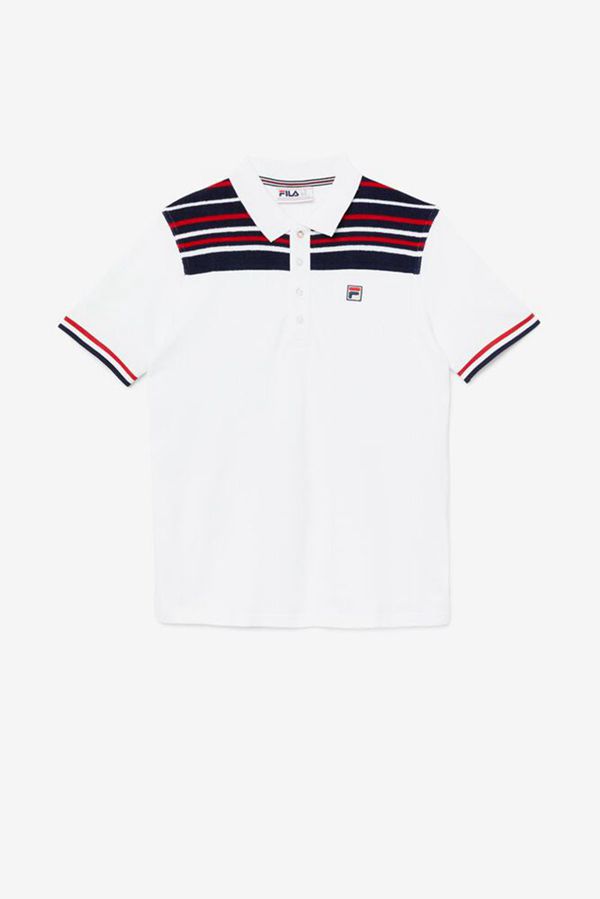 Fila Morganite Men's Polo Shirts - White,NZ 843-18593